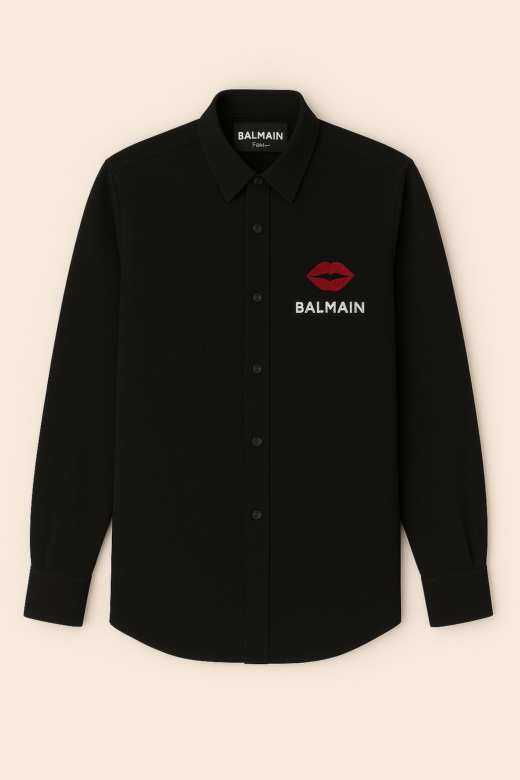 Balmain Lips Black Shirt