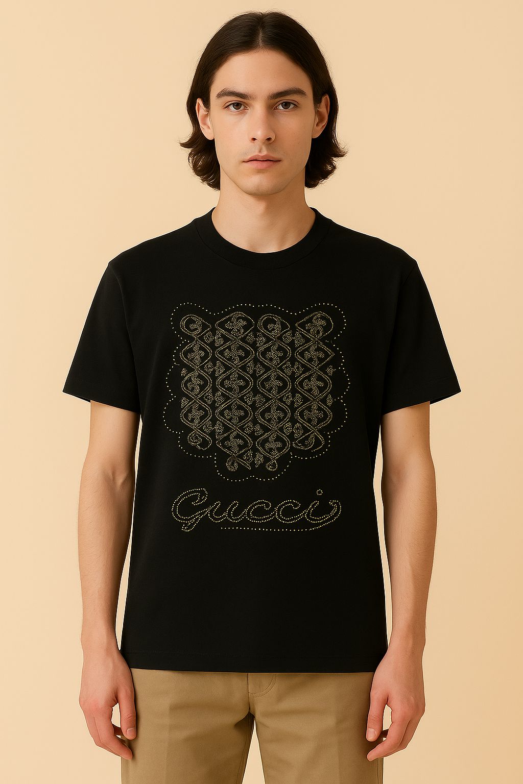 Beads Work Round Neck T-Shirt
