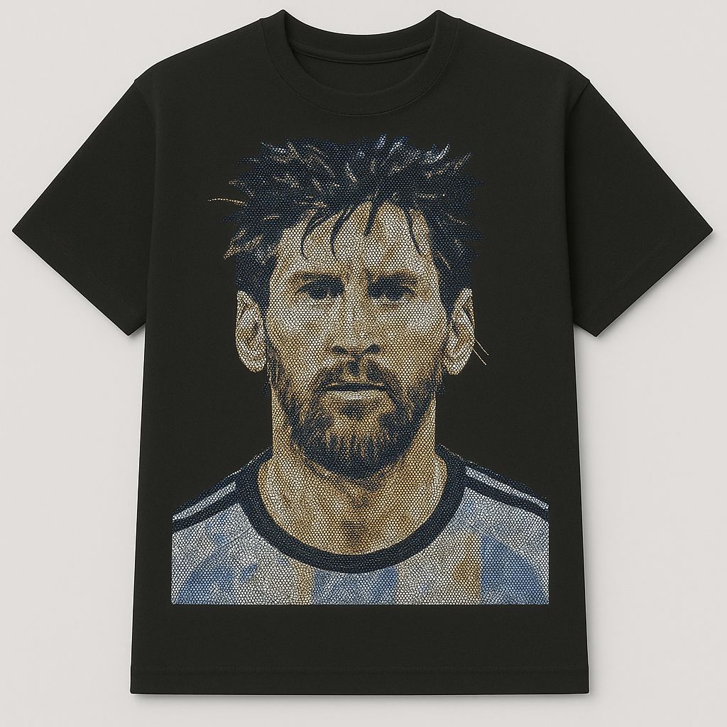 Beads Work Round Neck T-Shirt