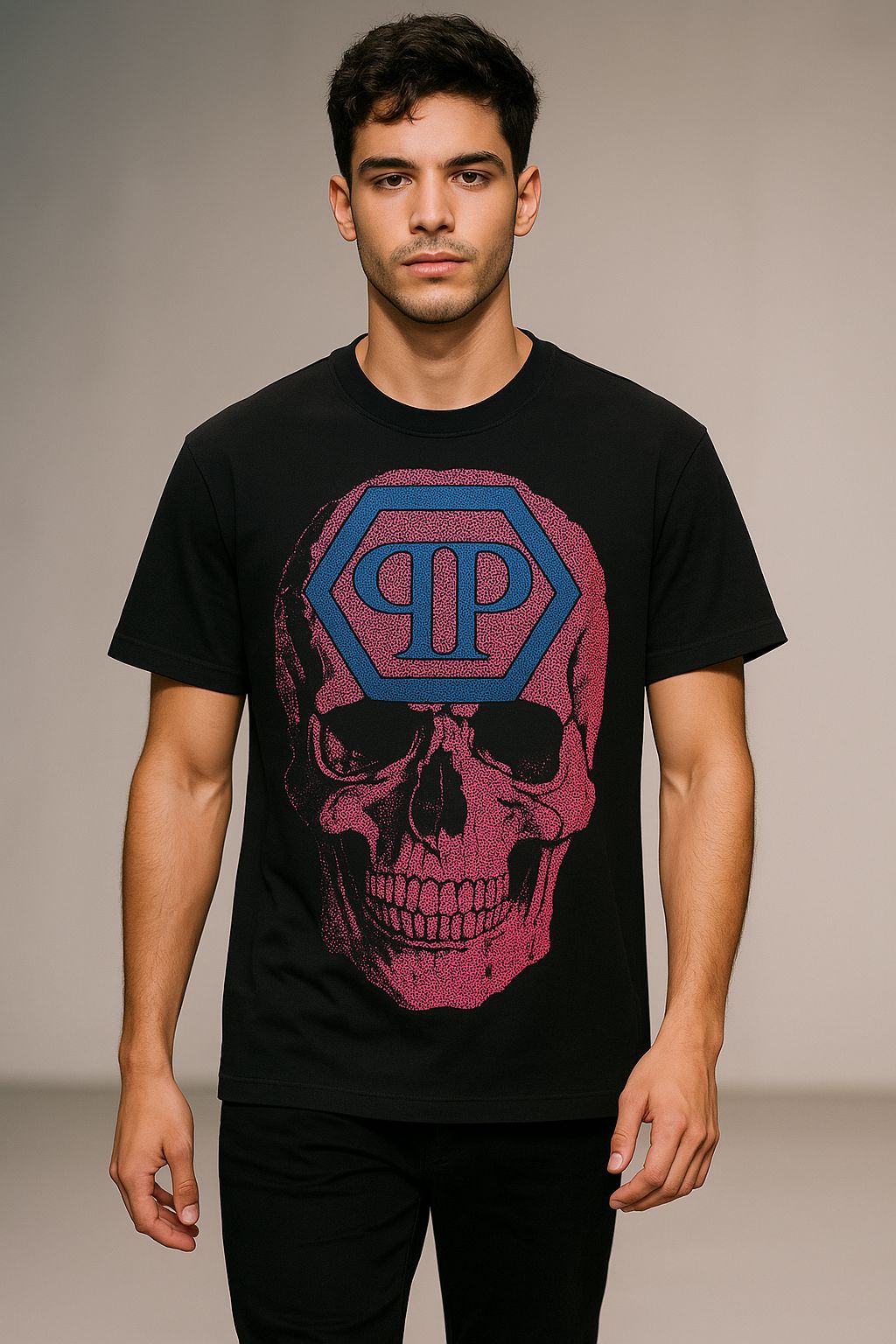 Beads Work Round Neck T-Shirt