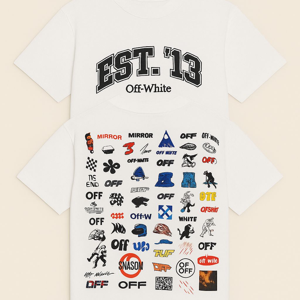 Off White Round Neck T-Shirt