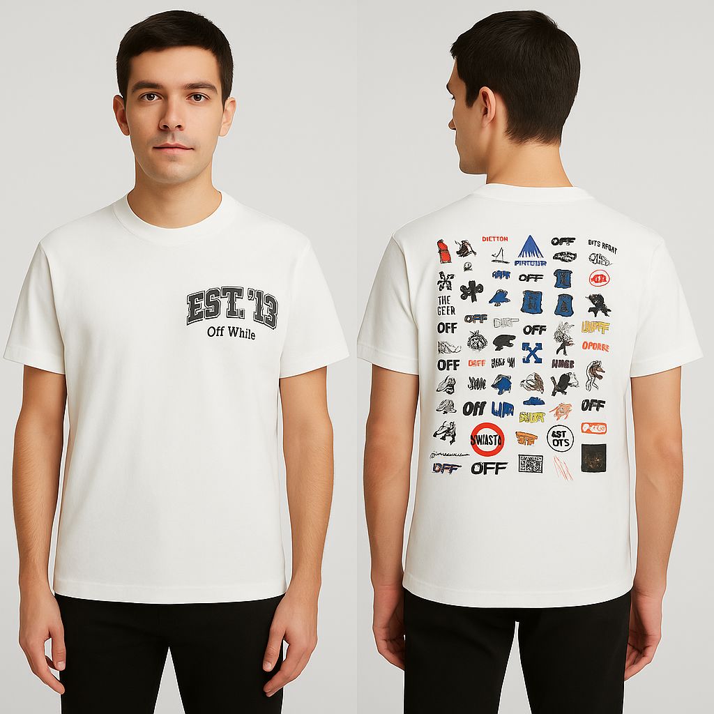 Off White Round Neck T-Shirt