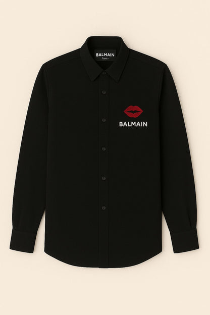 Balmain Lips Black Shirt