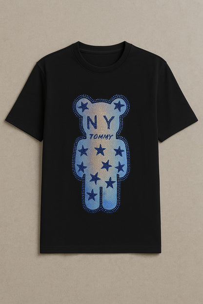 Beads Work Round Neck T-Shirt