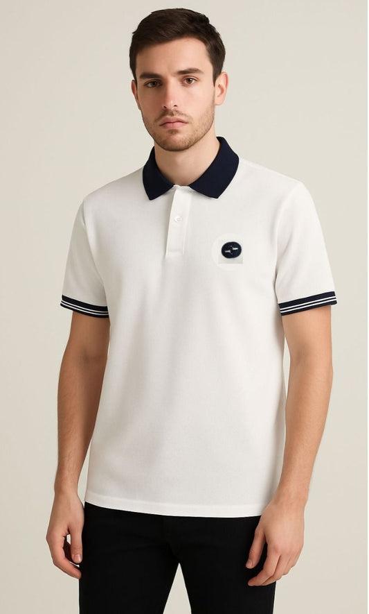 White Gucci Collar T-Shirt