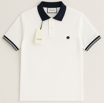 White Gucci Collar T-Shirt