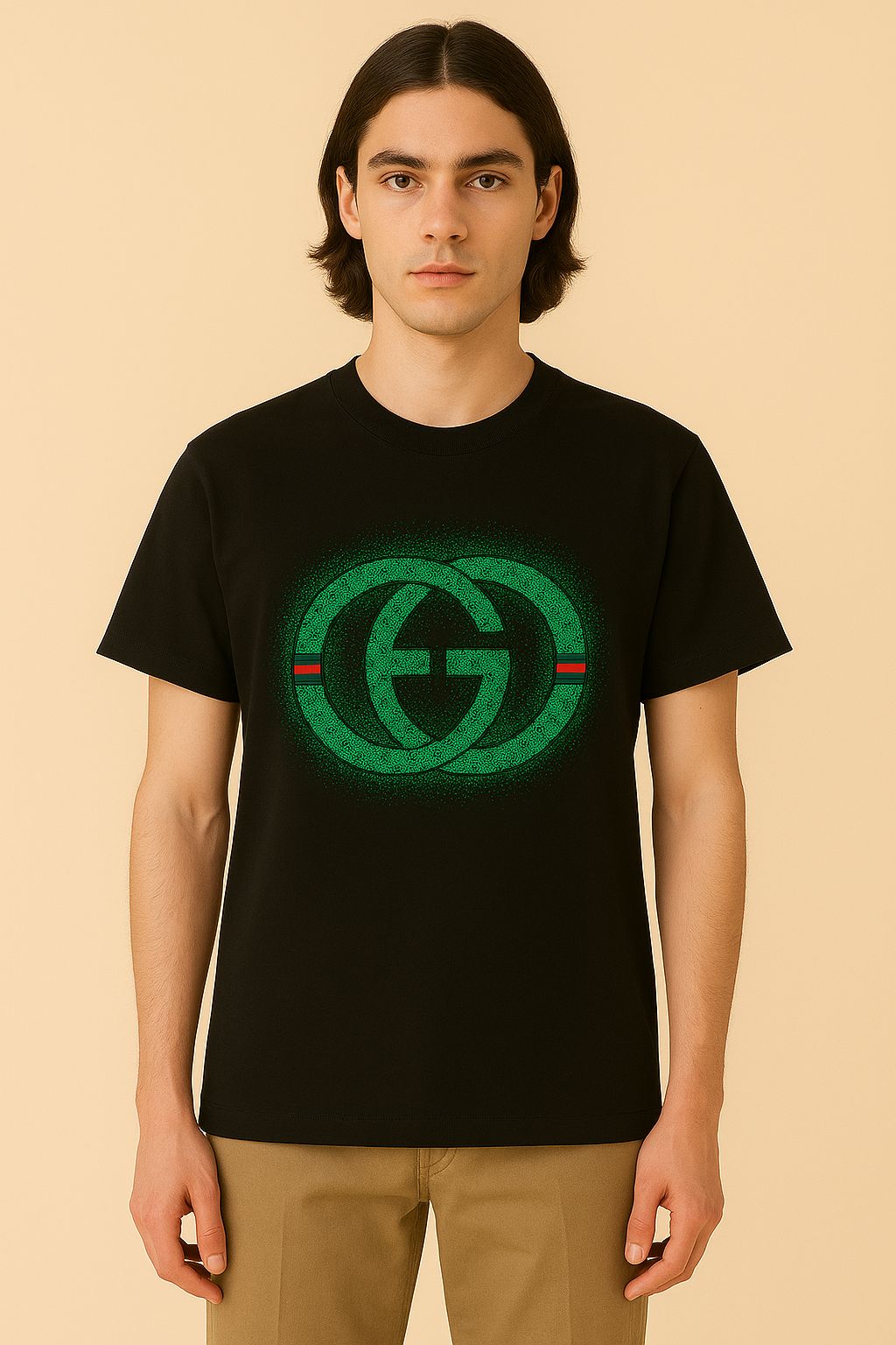 Beads Work Round Neck T-Shirt