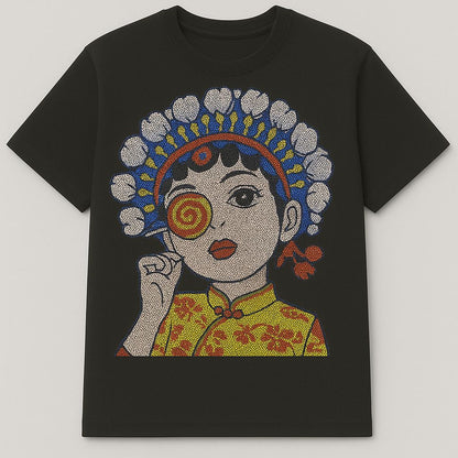 Beads Work Round Neck T-Shirt
