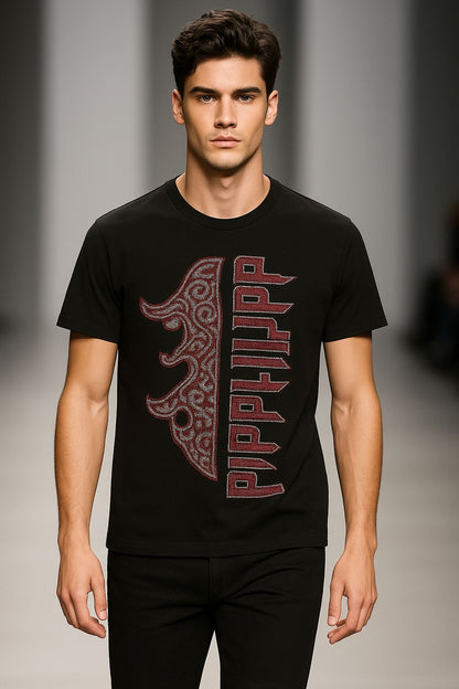Beads Work Round Neck T-Shirt