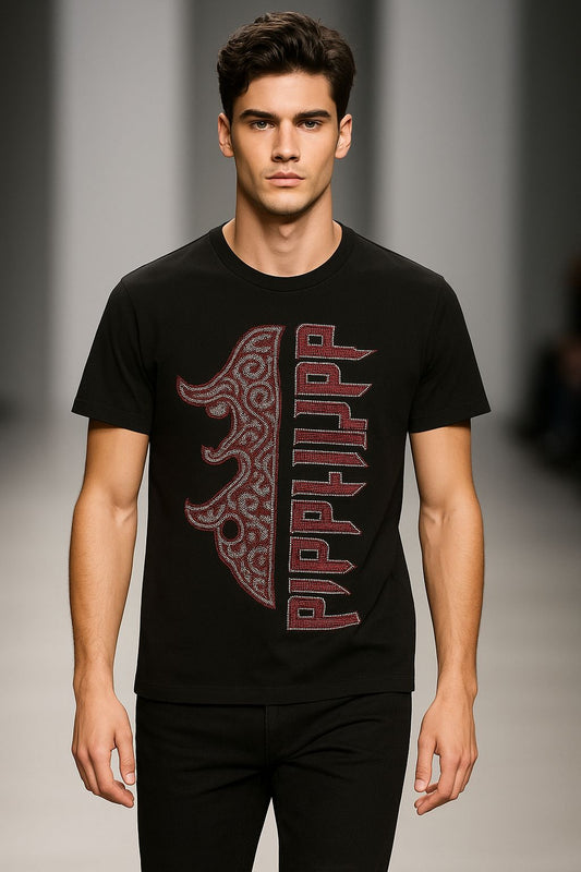 Beads Work Round Neck T-Shirt