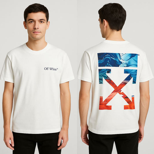 Off White Round Neck T-Shirt
