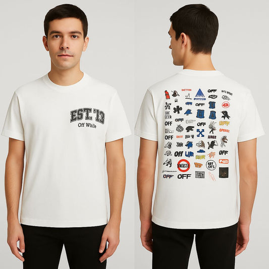 Off White Round Neck T-Shirt