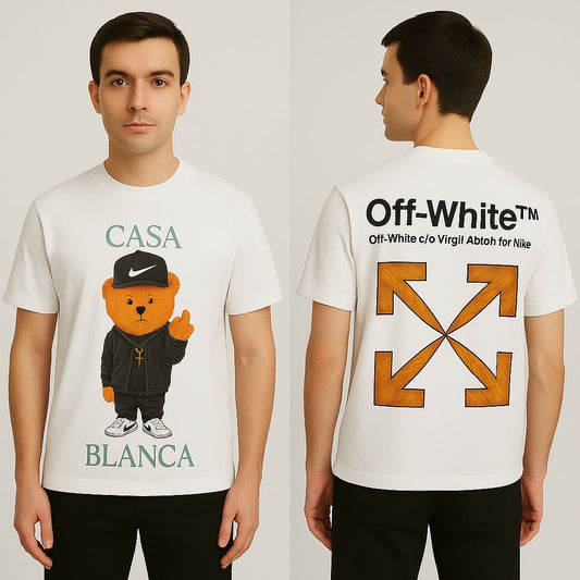 Off White Round Neck T-Shirt