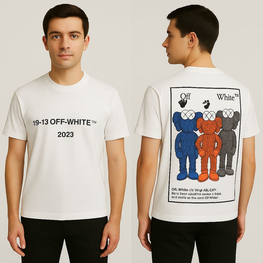 Off White Round Neck T-Shirt