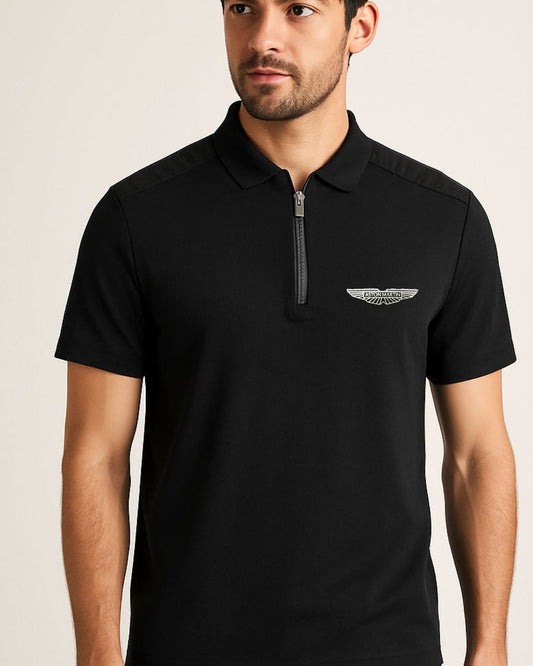Bold Black with Zip Hackett T-Shirt