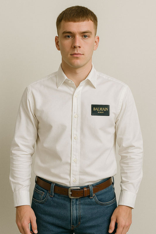 Balmain White with Golden Logo