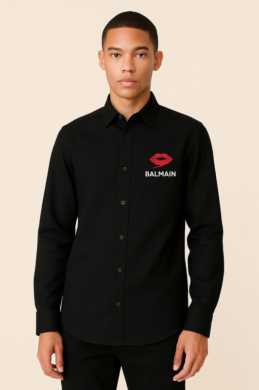 Balmain Lips Black Shirt